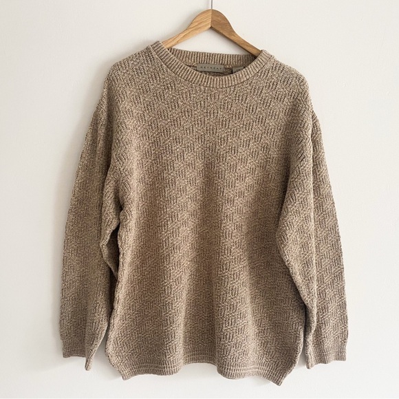 Retreat Other - Vintage Retreat Men’s Beige Knit Sweater - Size M - Crewneck, Made in Canada